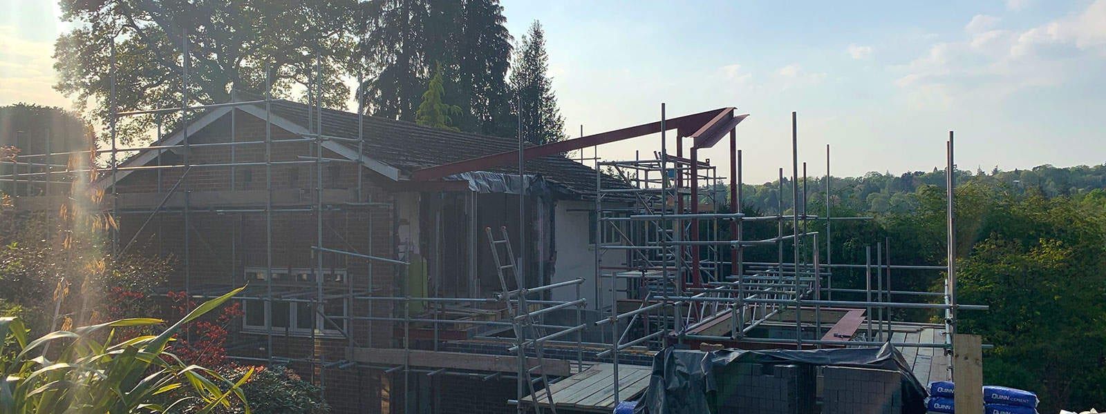 Construction work recommences for contemporary extension in Haslemere, Surrey