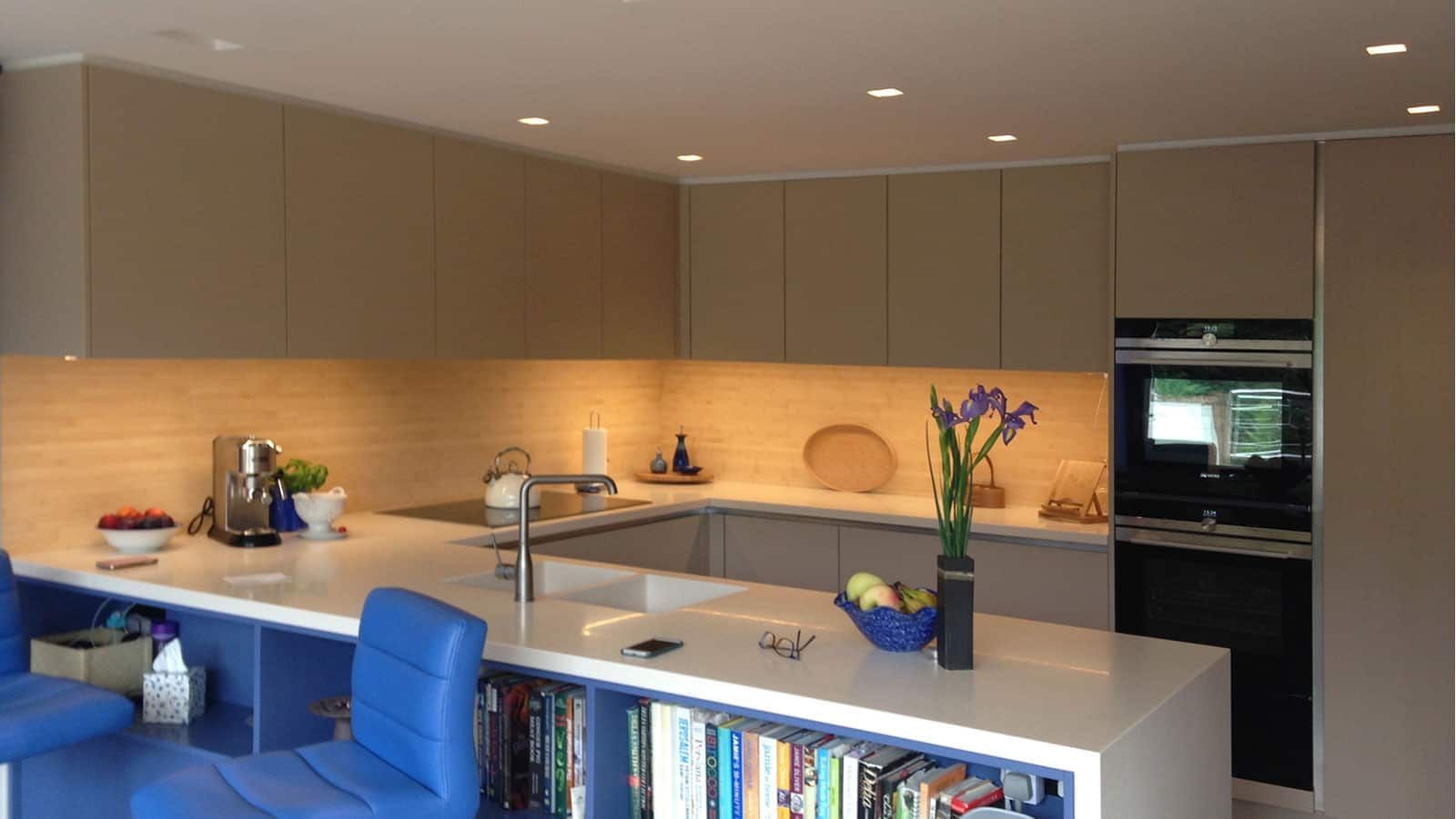 Completed Contemporary Kitchen Extension in Rake, West Sussex, view 1