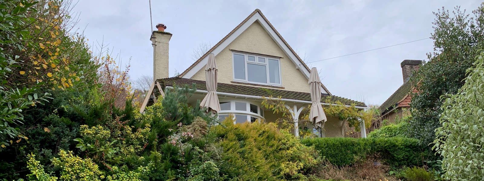 Planning granted to modernise & extend 1950s bungalow, Haslemere, Surrey, view 1