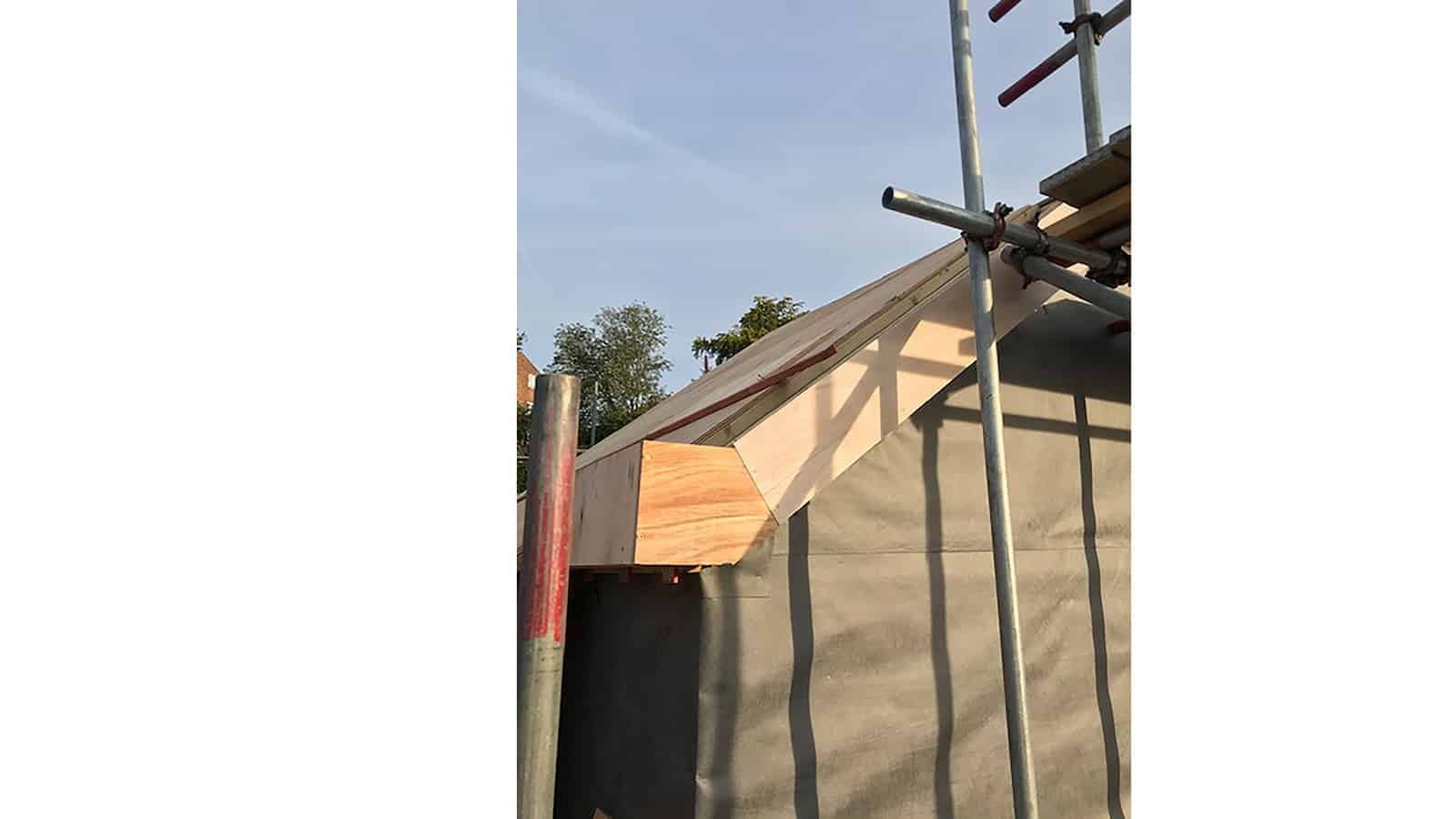 Work continues to transform a bungalow in Haslemere, Surrey, view 1