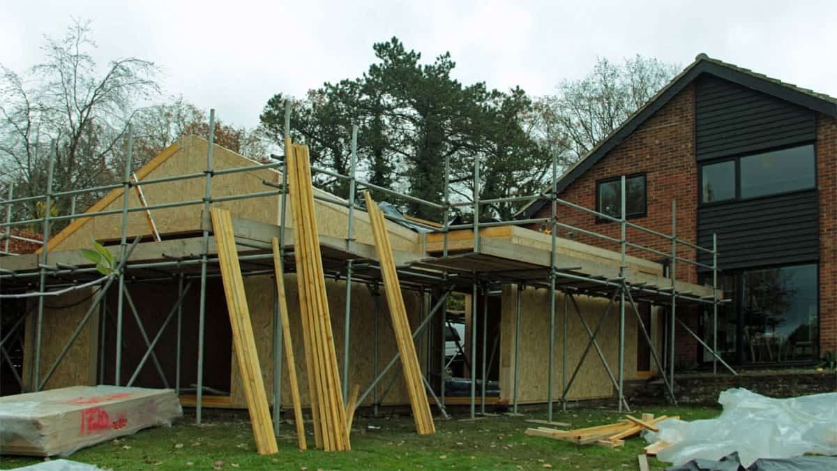 Near-Passivhaus Annex - SIPs Day 5, view 1