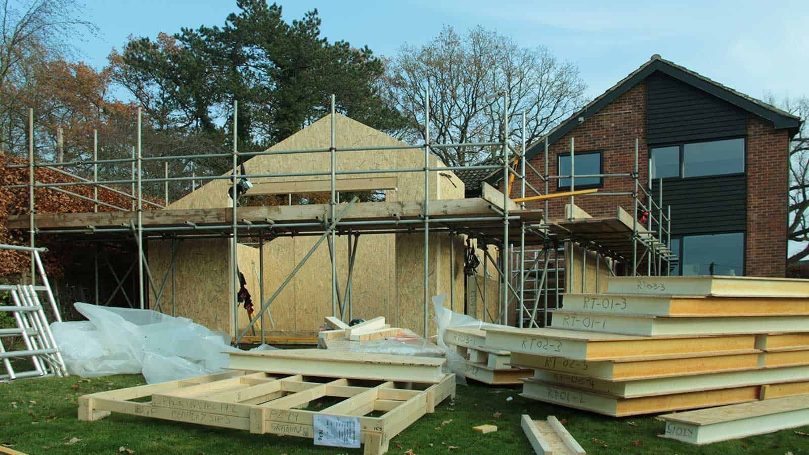 Near-Passivhaus Annex - SIPs Day 3, view 1