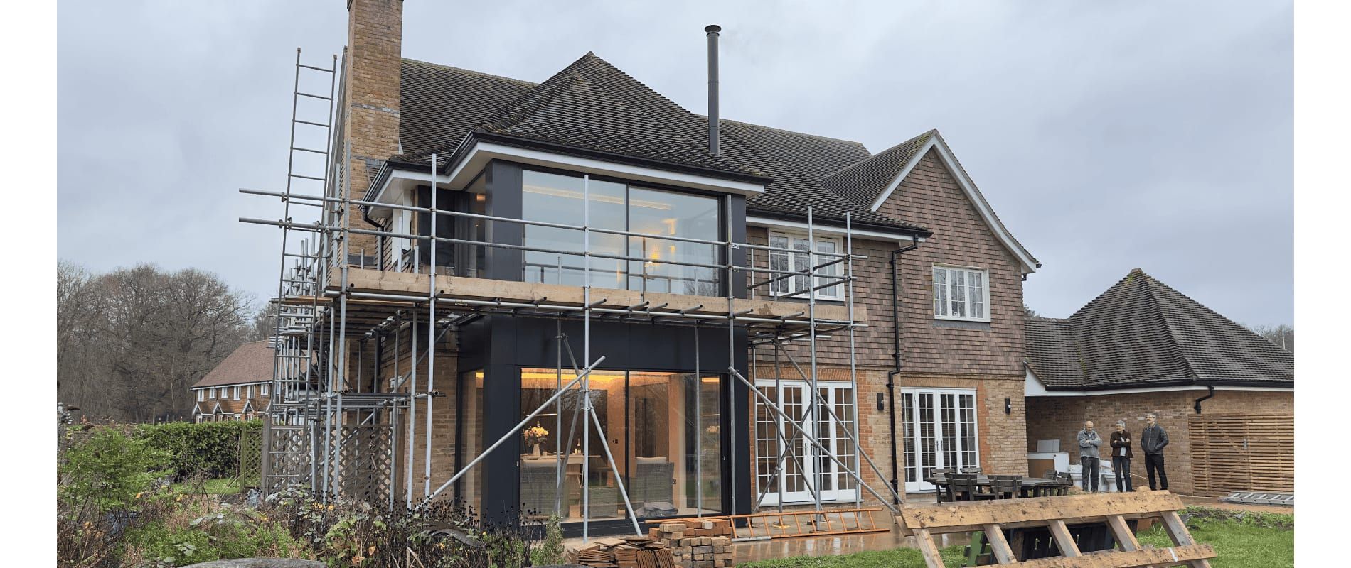 Remodelling, interior design and new two-storey bay window nearing completion, Godalming Surrey, view 1