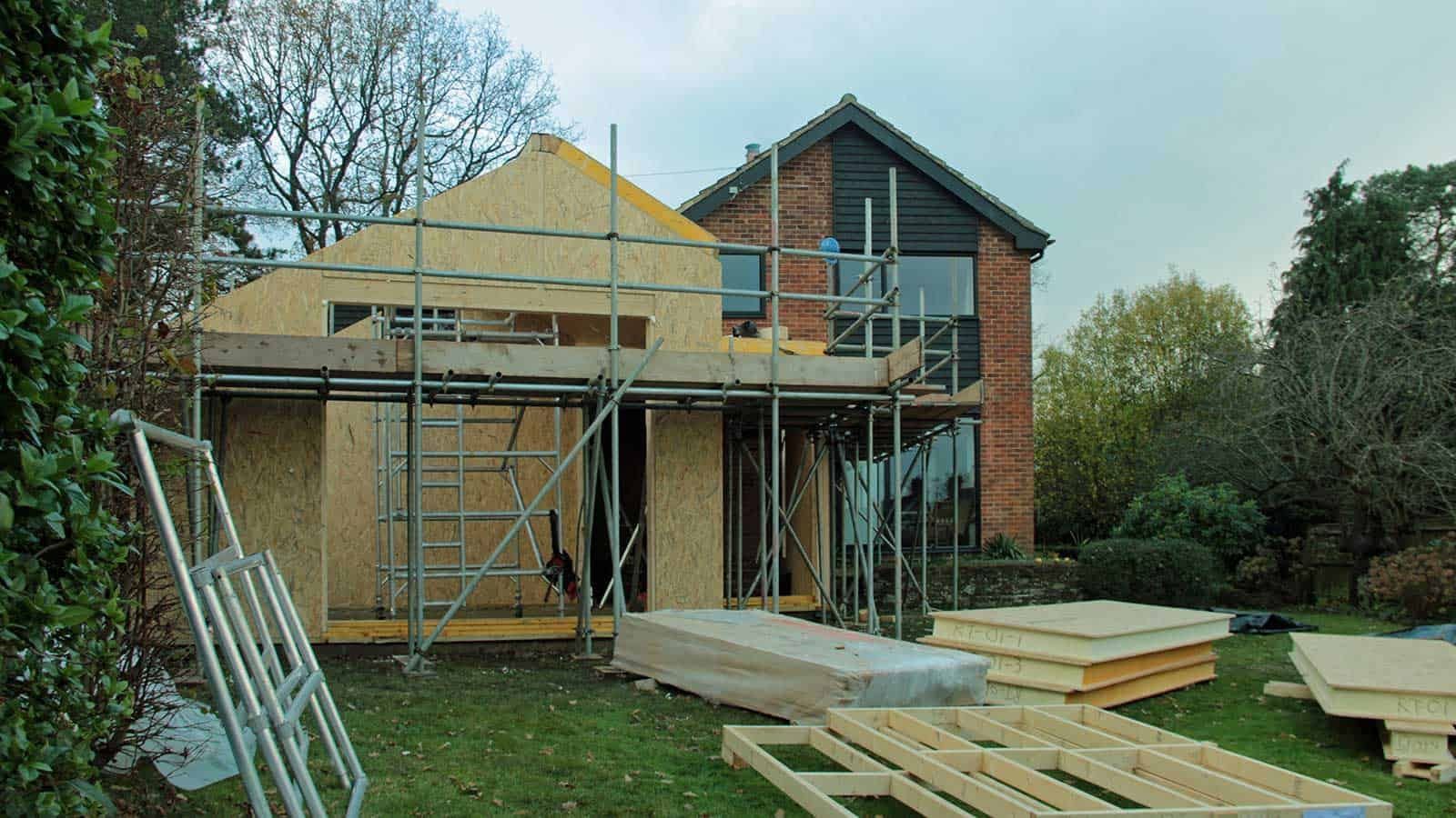 Near-Passivhaus Annex - SIPs Day 4, view 1