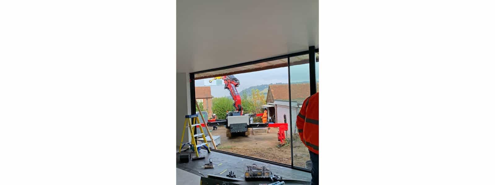 Glazing installation takes place at extension project in Dorking, Surrey, view 3