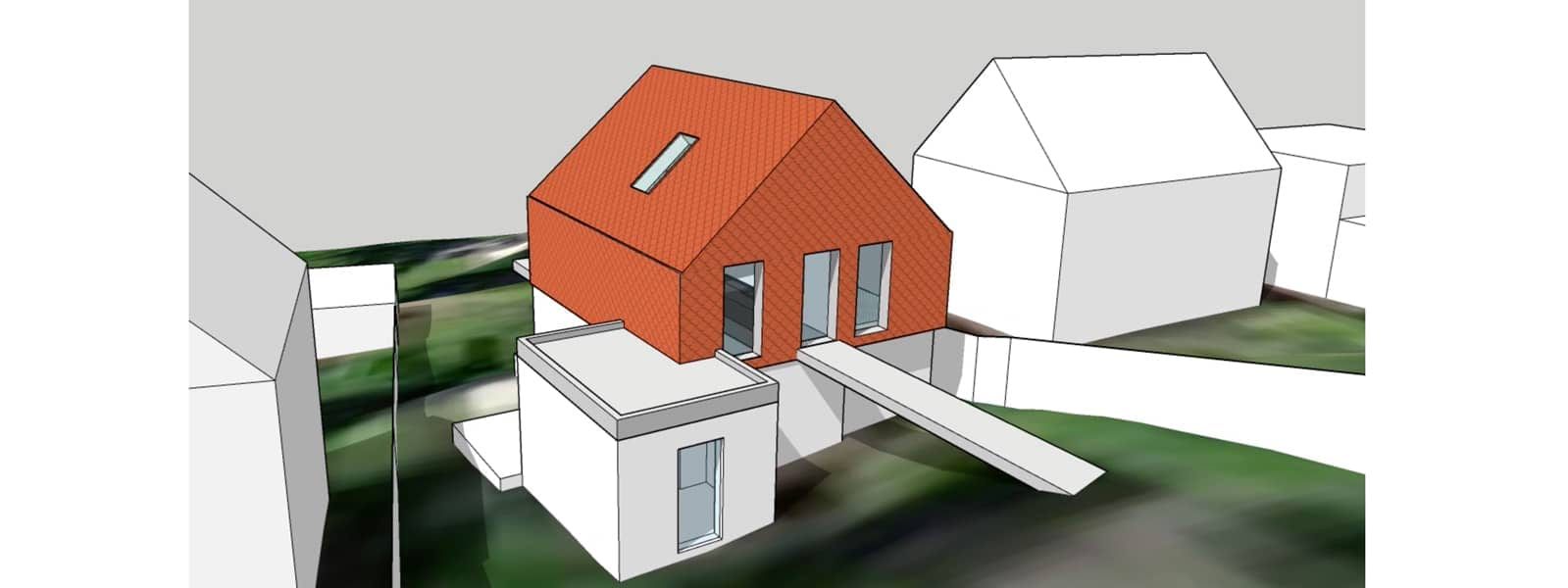 Planning granted to modernise & extend 1950s bungalow, Haslemere, Surrey, view 3