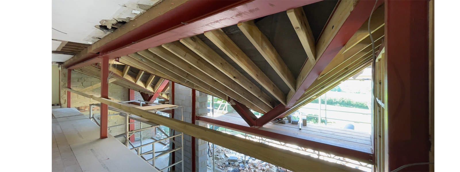 Construction progress country house remodelling, Liss SDNP, view 3