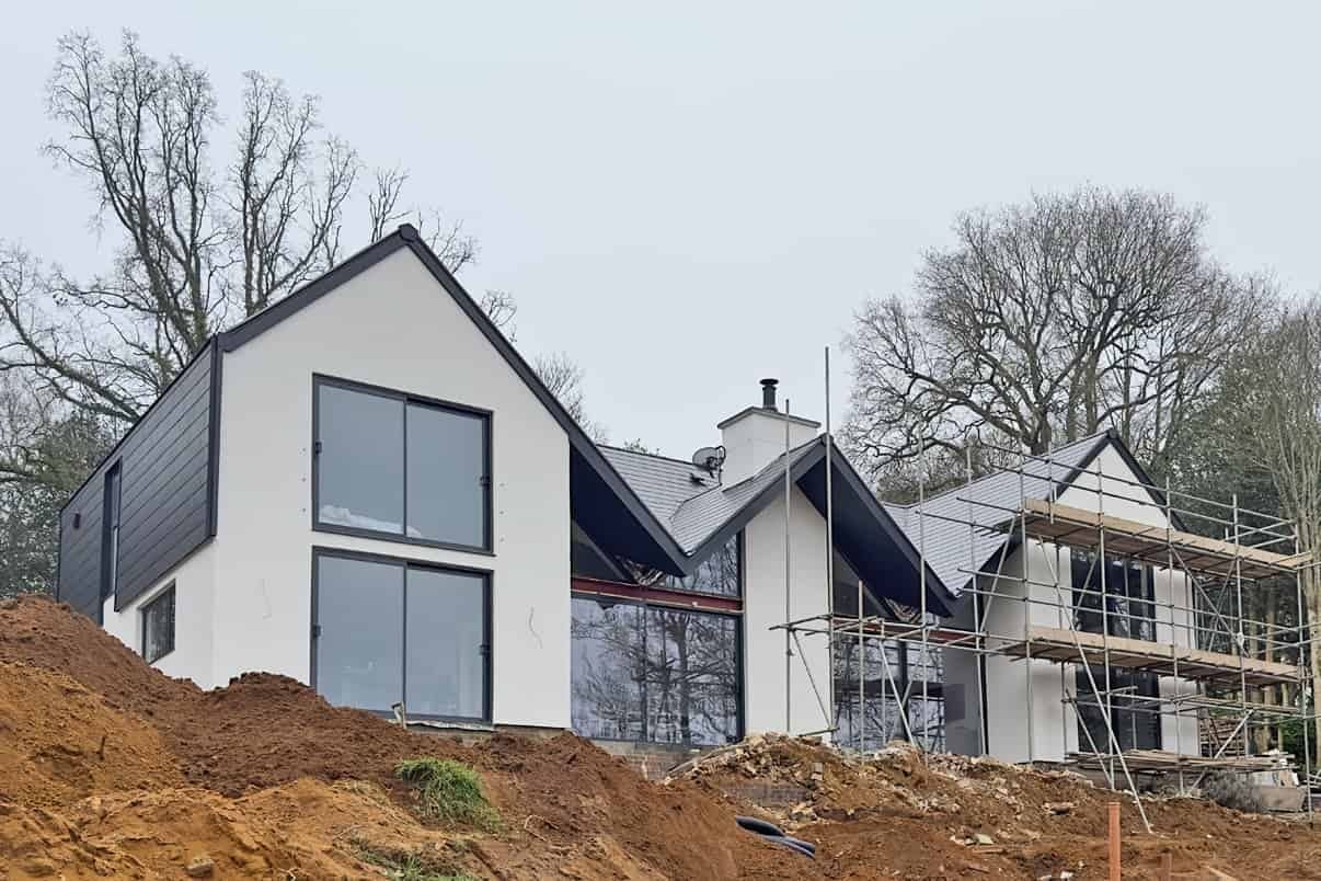 Country house remodelling nearing completion, Liss SDNP