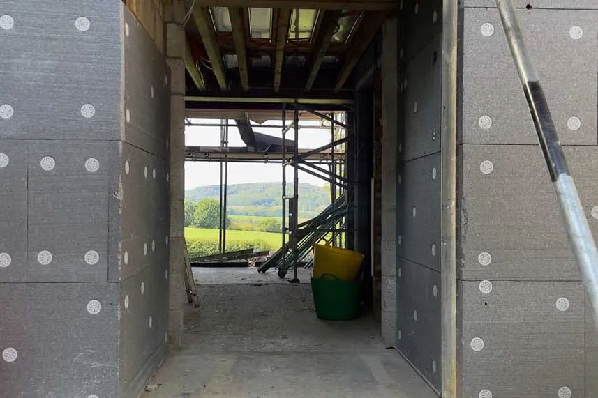 Construction progress country house remodelling, Liss SDNP