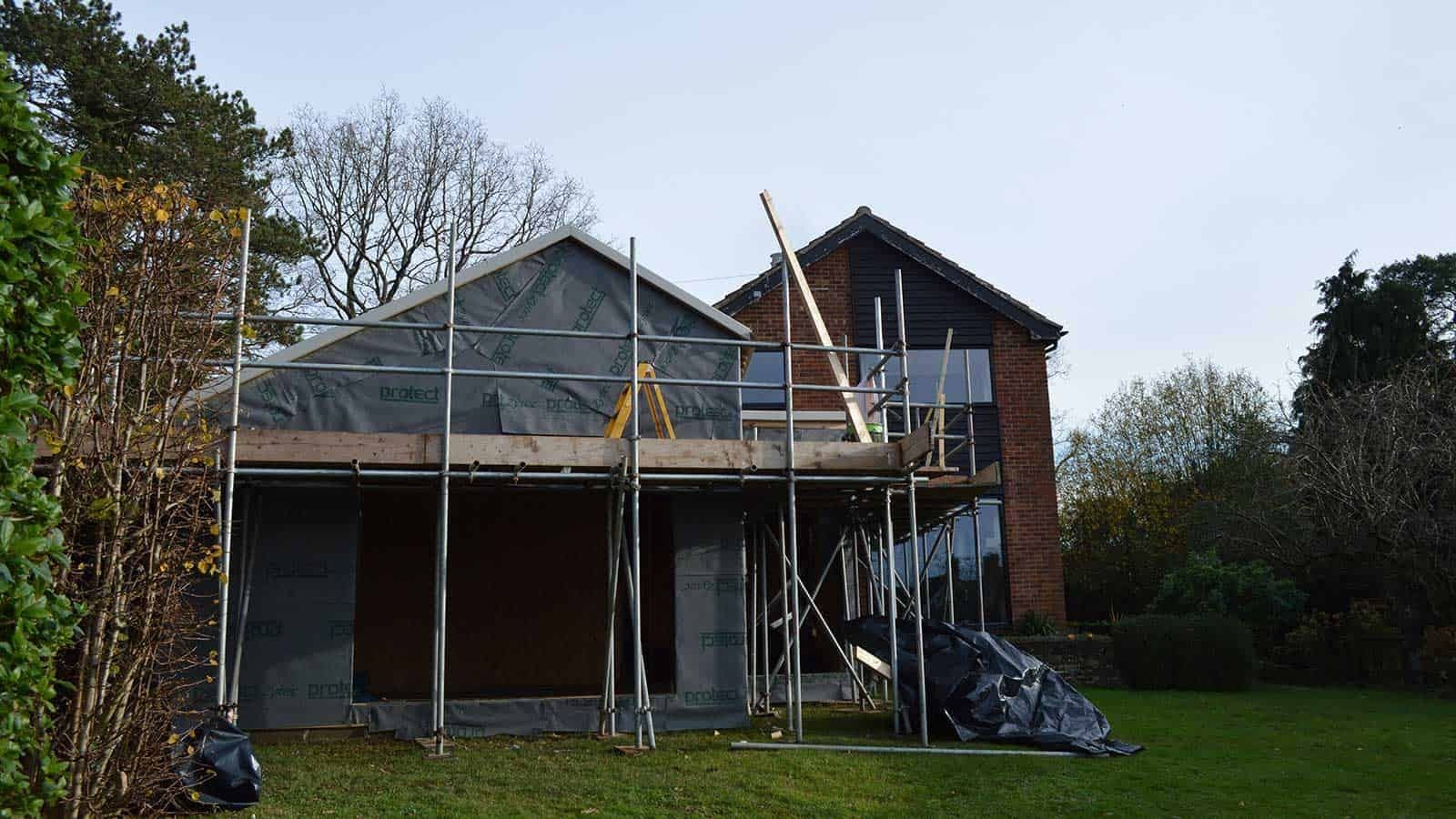 Near-Passivhaus Annex - construction continues